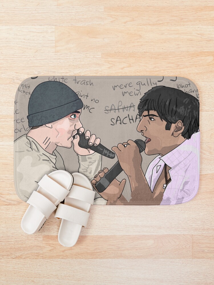 Thumbnail 1 of 6, Bath Mat, B-Rabbit vs. Gully Boy designed and sold by farosty.