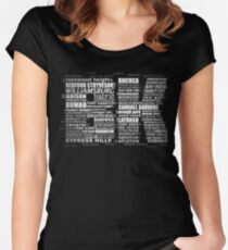 Typographic BK Brooklyn New York Women's Fitted Scoop T-Shirt