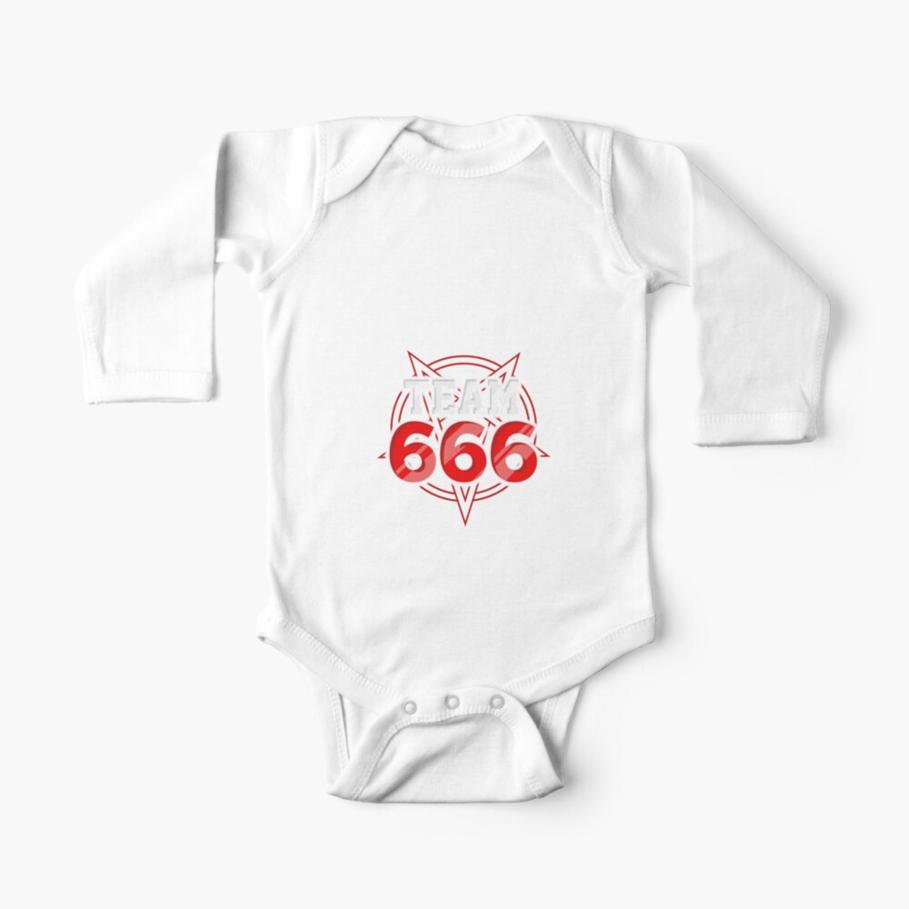 Team 666 I Satanic Pentagram I Black Death Metal Graphic Baby One Piece By Binutz Redbubble