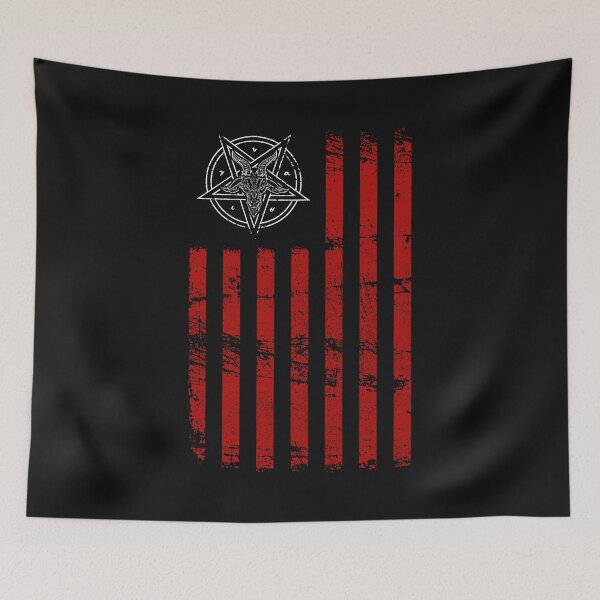 Artikelvorschau, Hagel Satan American Occult Flag Druck entworfen und verkauft von biNutz.