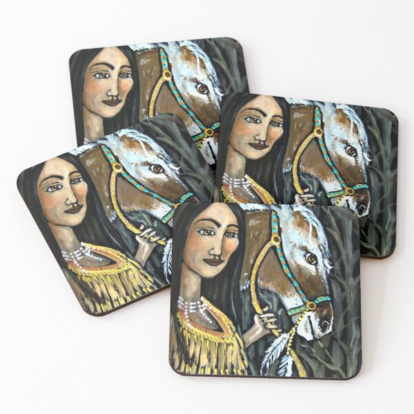 Item preview, Painted Pony / Indigenous / Bareback / Horse / Native American / Beautiful Woman designed and sold by artenvironments.