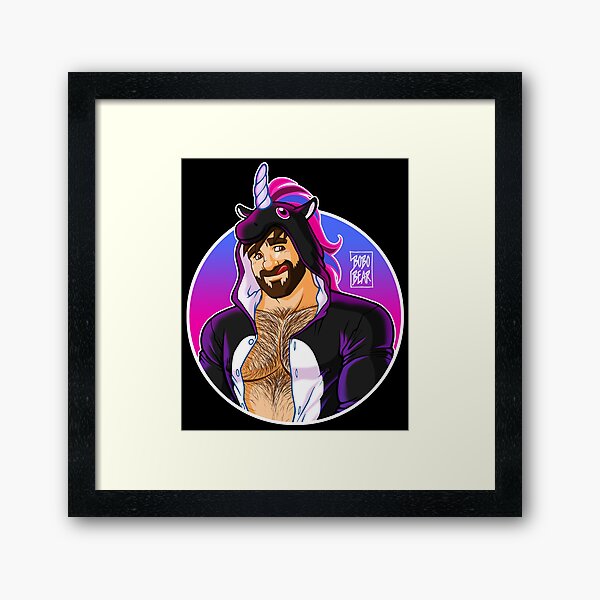 ADAM LIKES UNICORNS - ROUND DETAIL Framed Art Print