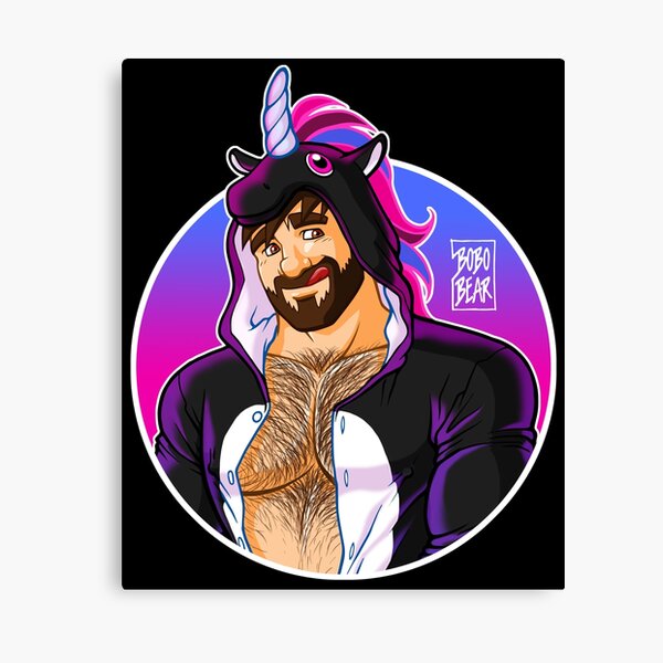 ADAM LIKES UNICORNS - ROUND DETAIL Canvas Print