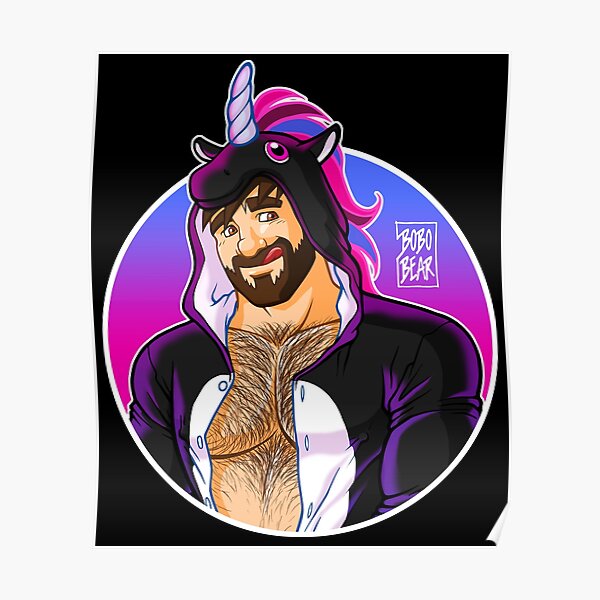 ADAM LIKES UNICORNS - ROUND DETAIL Poster