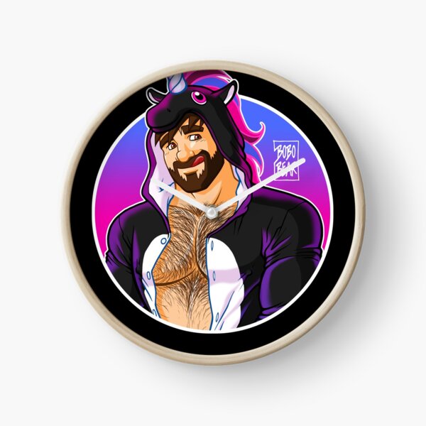 ADAM LIKES UNICORNS - ROUND DETAIL Clock