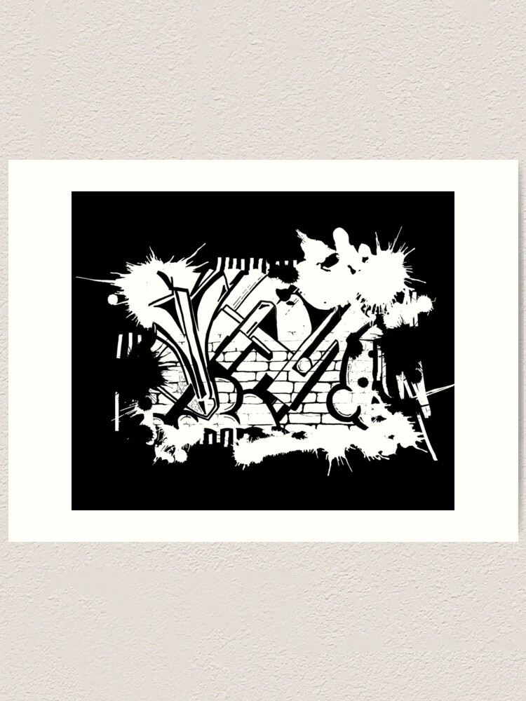 Schwarzweiss Strassen Kunst Grafische Graffiti Pop Art Kunstdruck Von Createwhite Redbubble