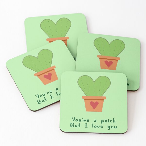 Item preview, Heart cactus pun 'you're a prick but I love you' designed and sold by Skinpedia.