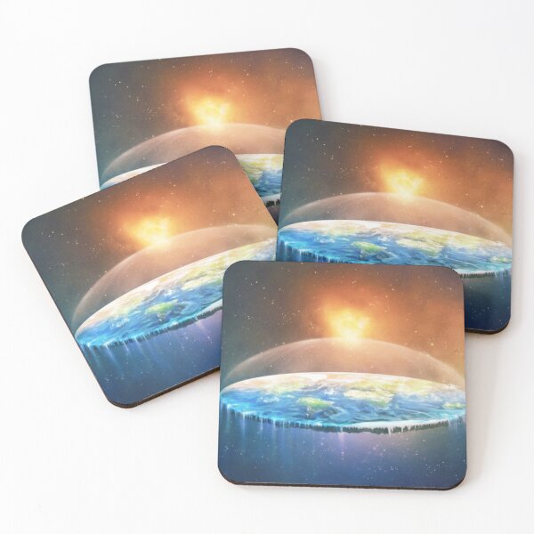 Flat Earth #FlatEarth Coasters (Set of 4)