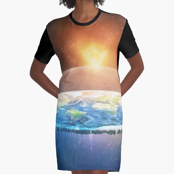 Flat Earth #FlatEarth Graphic T-Shirt Dress