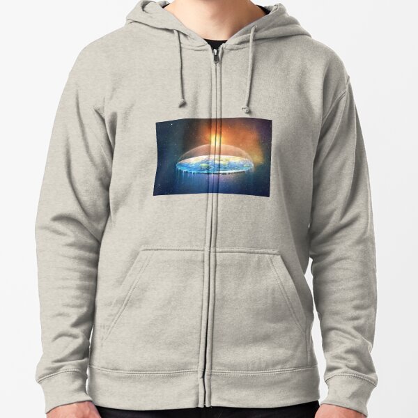 Flat Earth #FlatEarth Zipped Hoodie