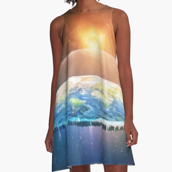 Flat Earth #FlatEarth A-Line Dress