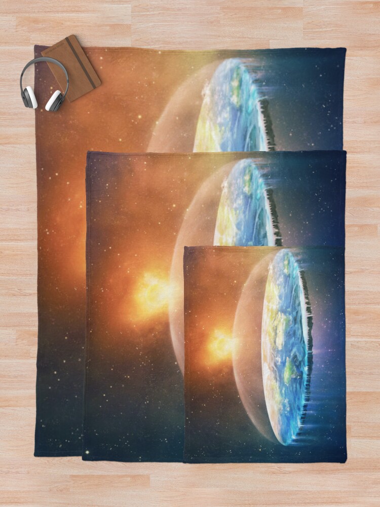 Alternate view of Flat Earth #FlatEarth Throw Blanket