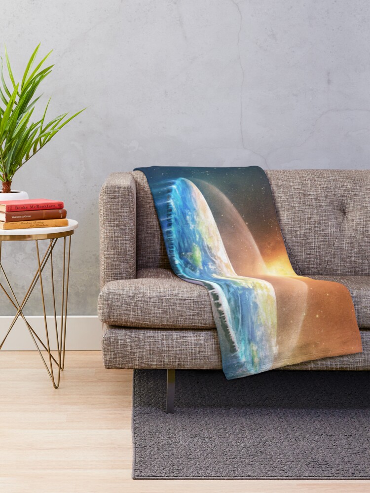 Alternate view of Flat Earth #FlatEarth Throw Blanket