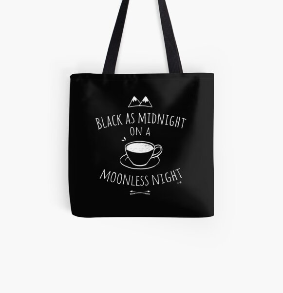 Black as Midnight All Over Print Tote Bag