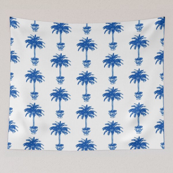 Item preview, Potted Palm Tree, cobalt blue and white designed and sold by Marymarice.