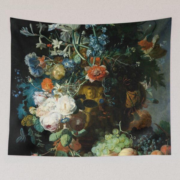 Item preview, Jan van Huysum 1721 Still Life with flowers and fruit - floral bouquet designed and sold by Kyle Hamar.