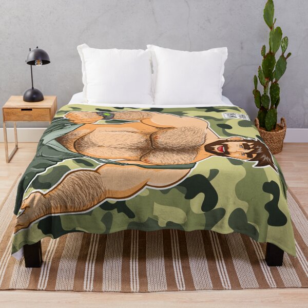 ADAM LIKES DUNGAREES - CAMOUFLAGE Throw Blanket