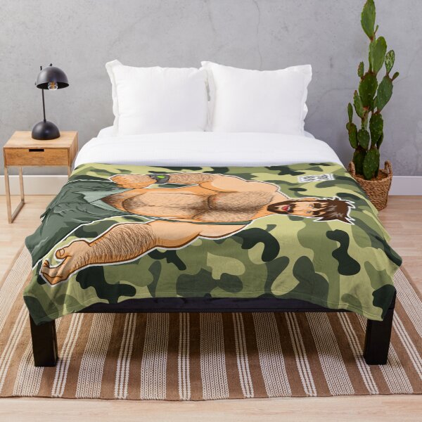 ADAM LIKES DUNGAREES - CAMOUFLAGE Throw Blanket