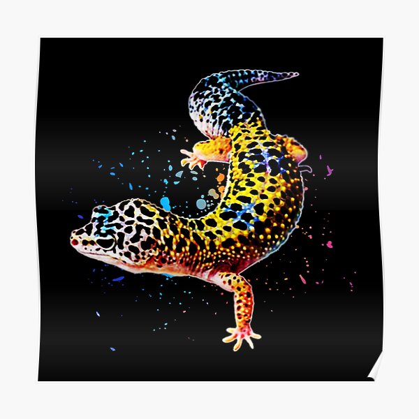 Leopard Gecko Reptile Keeper Lizard Watercolor Poster