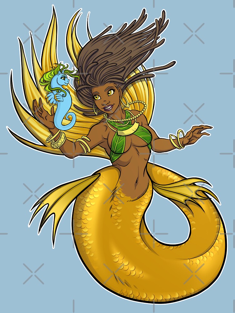 Thumbnail 7 of 7, Classic T-Shirt, Island Mermaid Gold designed and sold by cybercat.