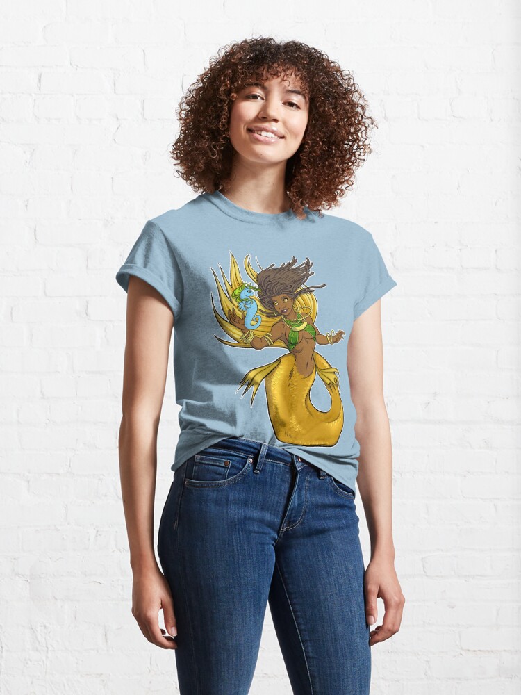 Thumbnail 4 of 7, Classic T-Shirt, Island Mermaid Gold designed and sold by cybercat.