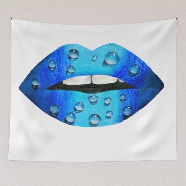 Item preview, Blue Waterdroplet lip art designed and sold by nicolesunart.