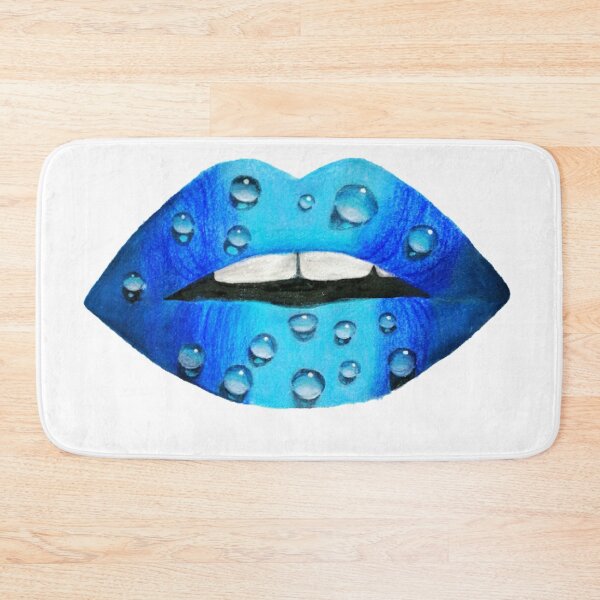 Item preview, Blue Waterdroplet lip art designed and sold by nicolesunart.