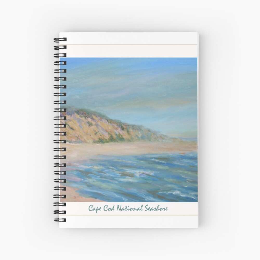 Cape Cod National Seashore. Oil painting of the unspoiled dunes and beach of Cape Cod. Spiral Notebook