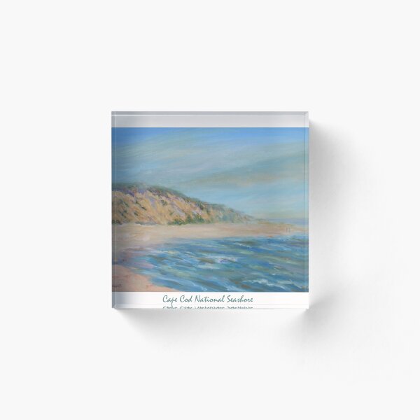 Cape Cod National Seashore. Oil painting of the unspoiled dunes and beach of Cape Cod. Acrylic Block