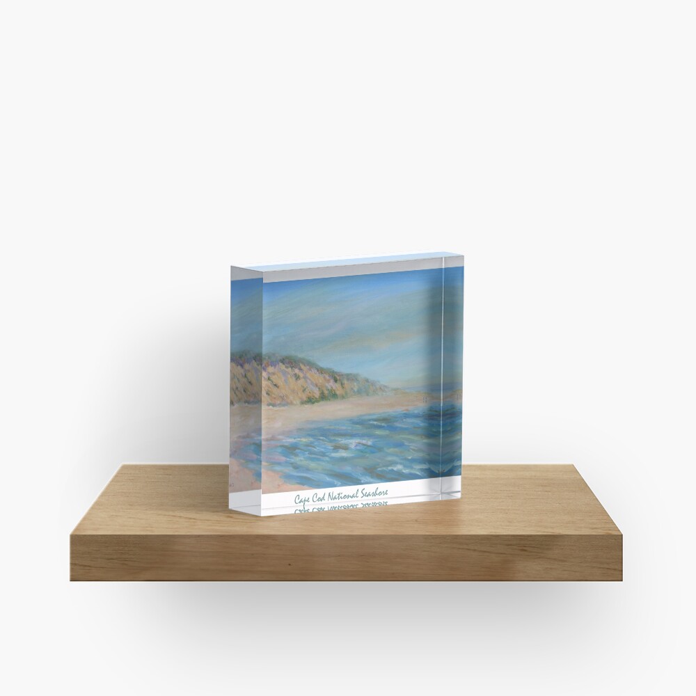 Cape Cod National Seashore. Oil painting of the unspoiled dunes and beach of Cape Cod. Acrylic Block