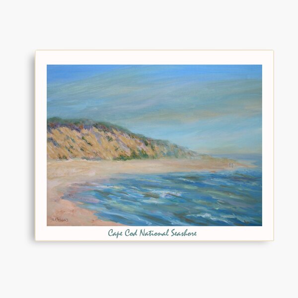 Cape Cod National Seashore. Oil painting of the unspoiled dunes and beach of Cape Cod. Canvas Print