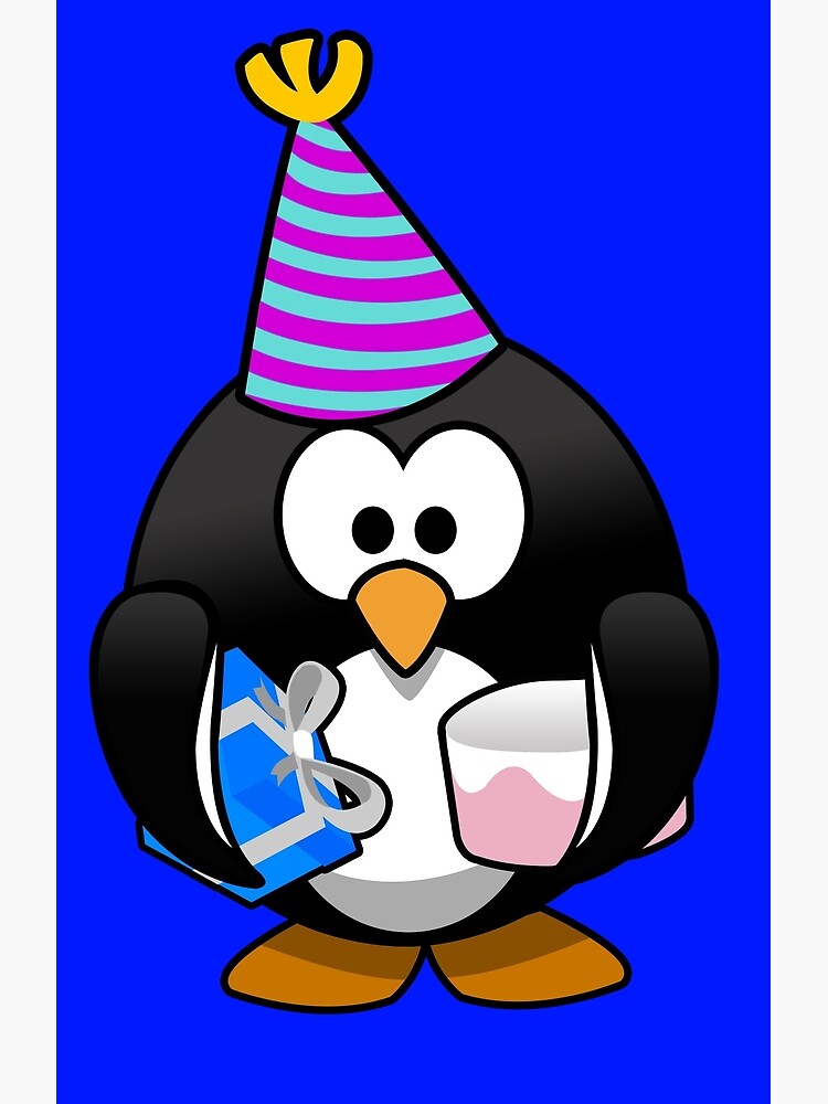 Carte De Vœux Carte D Anniversaire Personnalisee Pingouin Geek Drole Nerd Par Jekonu Redbubble