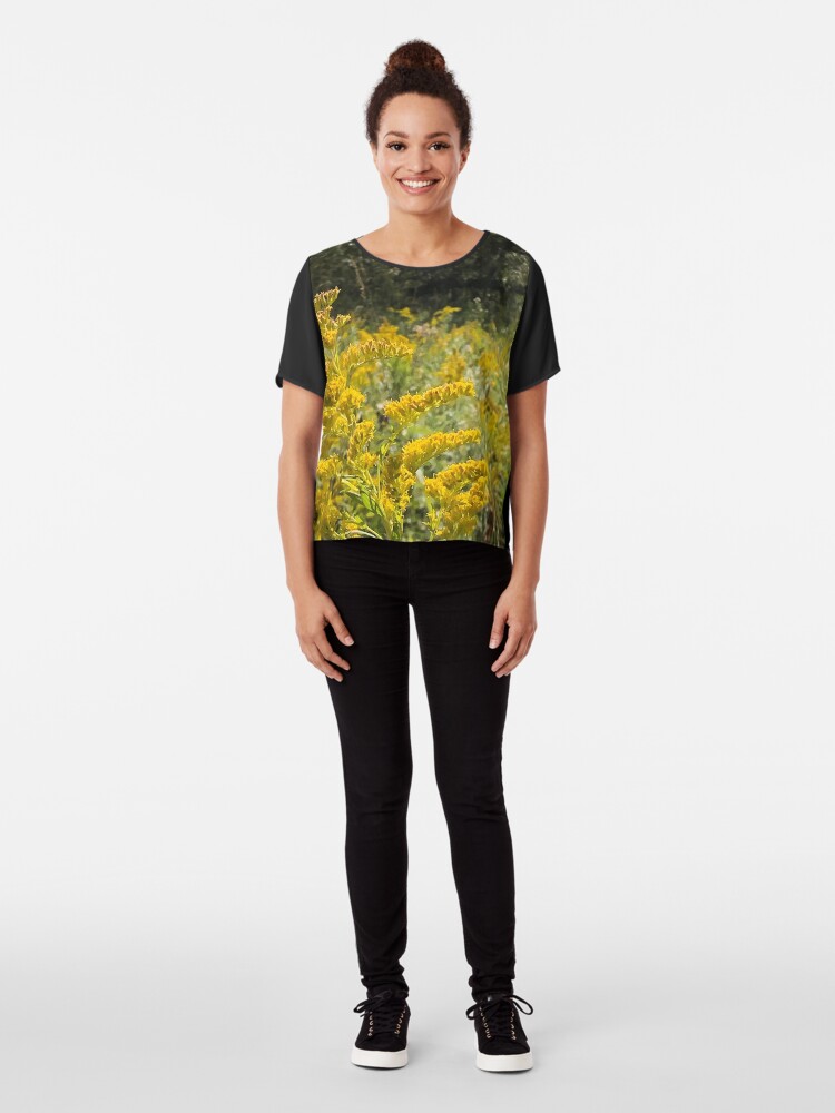 Alternate view of Yellow, Yellow flowers Chiffon Top