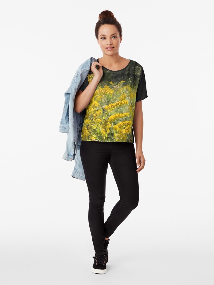 Alternate view of Yellow, Yellow flowers Chiffon Top