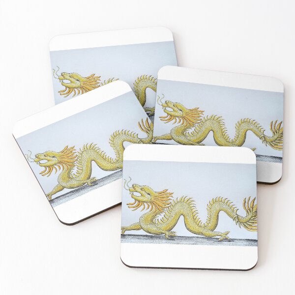 Artikelvorschau, goldener Drache entworfen und verkauft von merwindesigns.