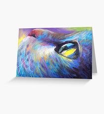 Dreamer Cat painting Svetlana Novikova Greeting Card