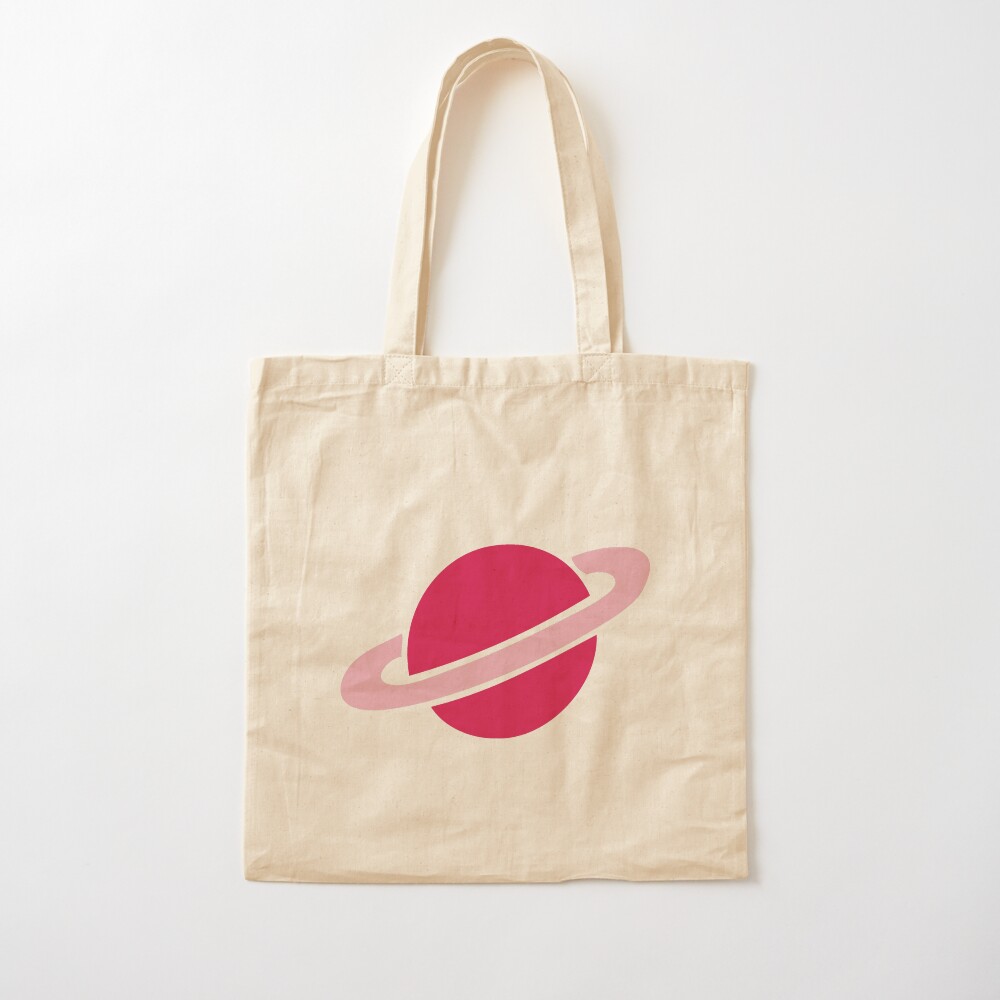 Neon Space Planets Pattern Cotton Tote Bag