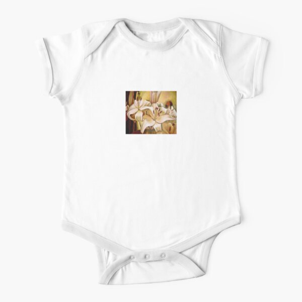 Lilly - original work - oil on canvas by Avril Thomas Short Sleeve Baby One-Piece
