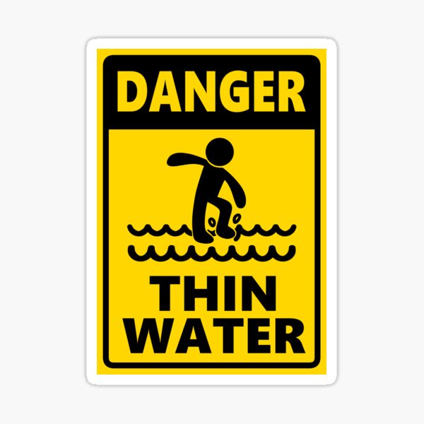 treading on thin water Sticker