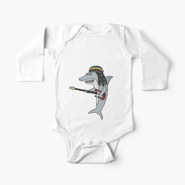 Reggae shark Long Sleeve Baby One-Piece