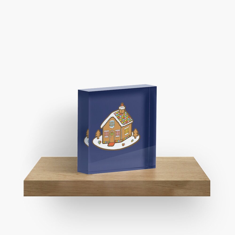 Gingerbread House Pattern - Christmas Eve Acrylic Block