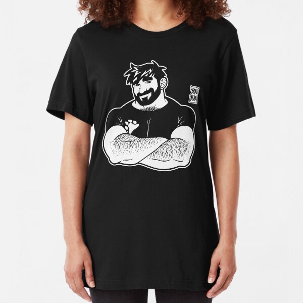 ADAM LIKES CROSSING ARMS - LINEART Slim Fit T-Shirt