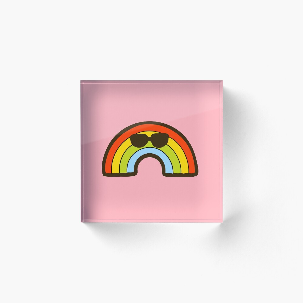 Rainbow Pride Pattern Acrylic Block