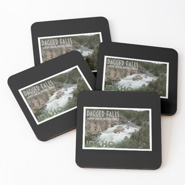 Item preview, Retro style vintage poster design of Dagger Falls Waterfall in Idaho's Salmon-Challis National Forest designed and sold by mkopka.