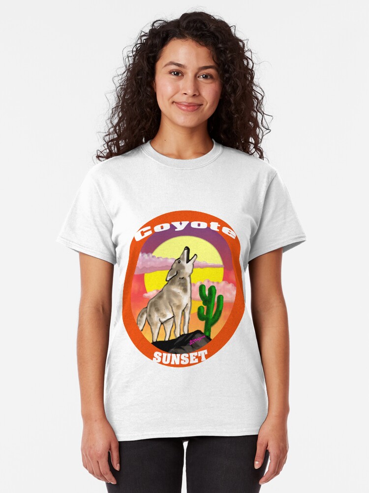 Alternate view of Coyote Sunset Version2 Classic T-Shirt