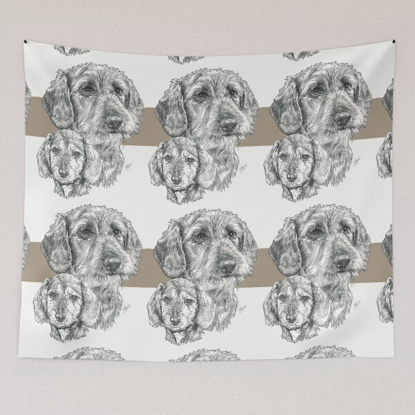 Item preview, Dachshund (wire-haired) Father & Son designed and sold by BarbBarcikKeith.