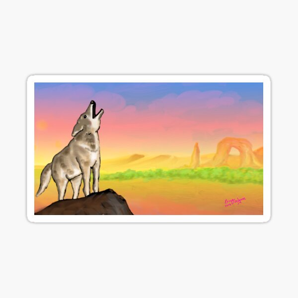 Coyote Sunset Version3 Sticker