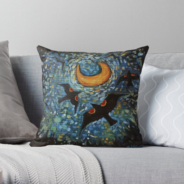 Redwing Moon Throw Pillow