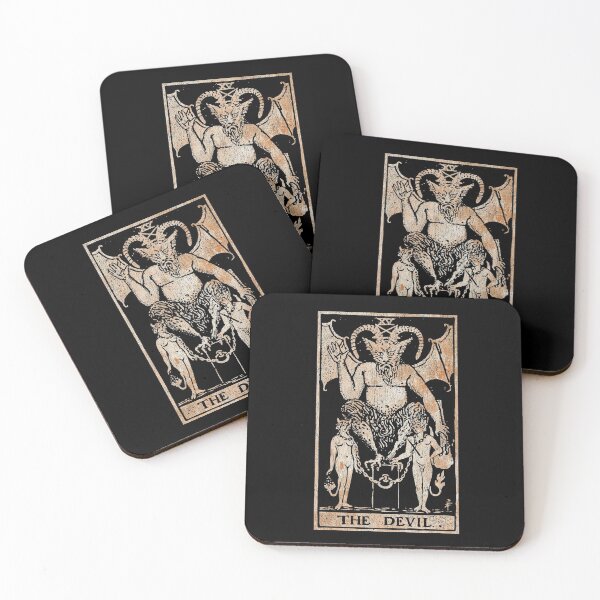 Item preview, The Devil Tarot Card Vintage Distressed Artwork designed and sold by gorillamerch.