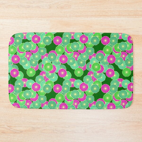 Item preview, Art Deco flowers, green and  fuchsia designed and sold by Marymarice.